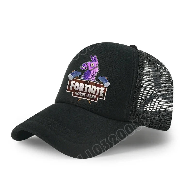 Fortnite Baseball Cap Cartoon Game Printed Hat Kids Summer Breathable Mesh Hat Adjustable Peaked Cap Childrens Birthday Gift