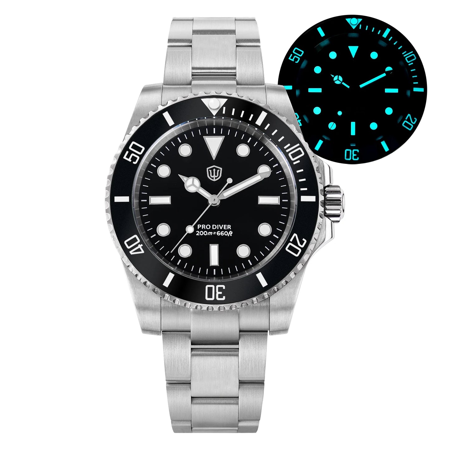 Watchdives WD1680Q V2 VH31 Sweep Second Quartz Watch Ceramic Bezel Ar Sapphire Bgw9 200M Waterproof 316L Wrist Watch Men Watches