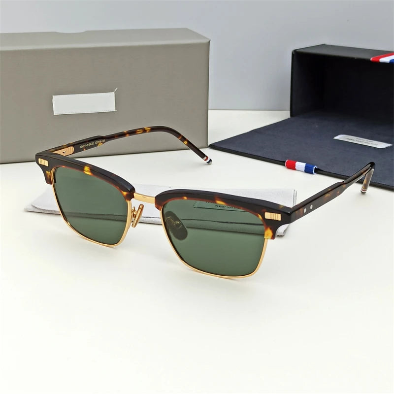 Brand Design Design Men's Polarized Sunglasses Alloy Acetate Square UV400 Sunglass for Women Outdoor Driving Eyewear Shade TB711