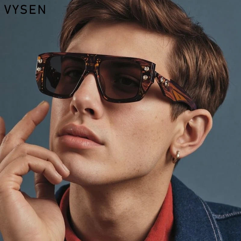 Polarized Steampunk Square Sunglasses Men 2026 Luxury Brand Punk Big Frame Driving Sun Glasses Fashion Eyewear For Male Shades