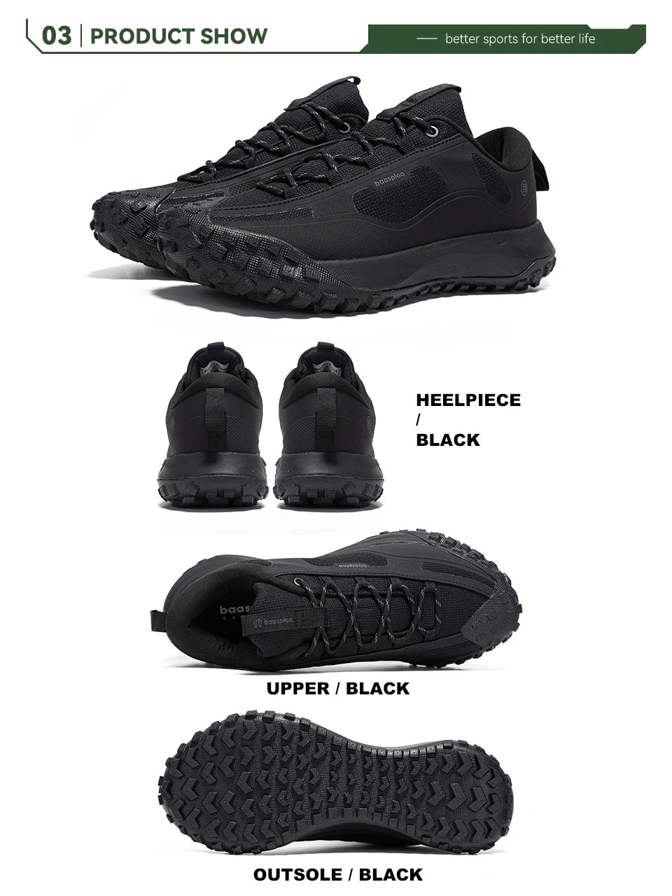 Baasploa Men Hiking Shoes High Quality Comfort Soft Waterproof Male Trekking Sneakers Resistant Non-slip Outdoor Climbing Shoes