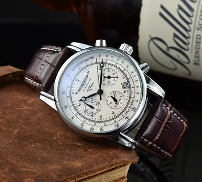 Zeppelin Airship Automatic Date Mens Leather Band Fashion Luxury  Business Casual Men Watches Gift Men's Waterproof Watch