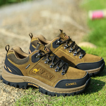 Scarpe da trekking da uomo in pelle scamosciata, sneakers outdoor da trail, scarpe da arrampicata antiscivolo e traspiranti, scarpe sportive da montagna da uomo