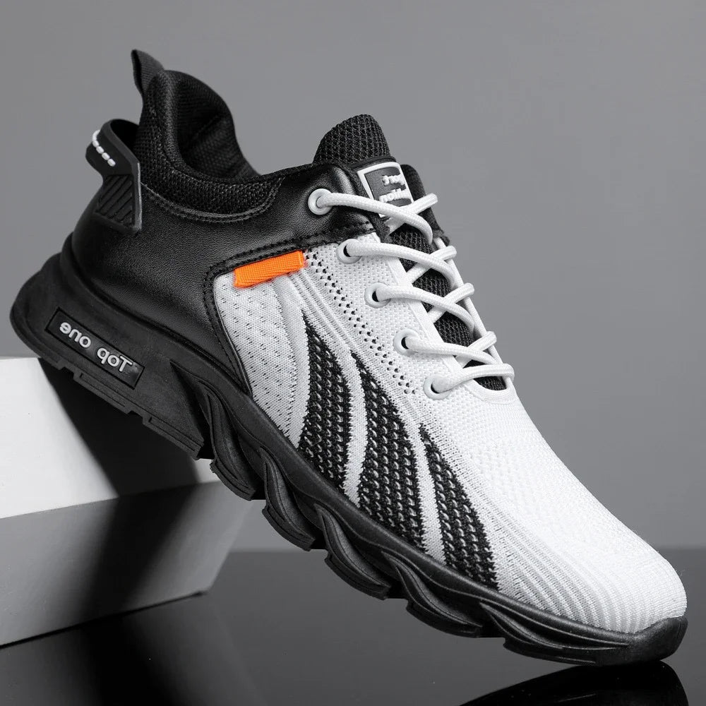 Modne muške tenisice, mrežaste ležerne cipele, muške cipele na vezanje, lagane vulkanizirane cipele, tenisice za hodanje, Zapatillas Hombre