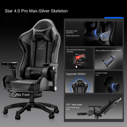 New Gaming Chair 9D Mechanical Dynamic Armrests 3D Lumbar Support Wide Seat Ergonomic Chair Gaming  Live Streaming  Swivel Chair
