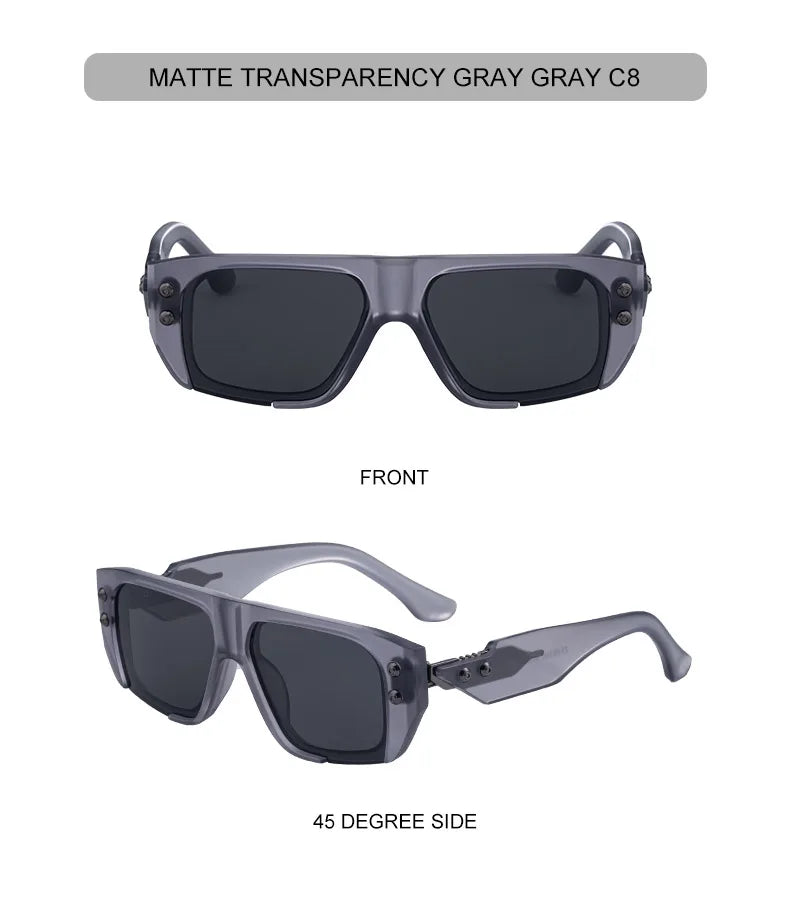 Polarized Steampunk Square Sunglasses Men 2026 Luxury Brand Punk Big Frame Driving Sun Glasses Fashion Eyewear For Male Shades
