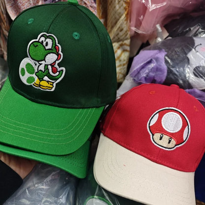 New Super Mushroom Peach Baseball Cap Creative High Color Cartoon Printed Boys and Girls anime merchandise Trendy birthday gifts