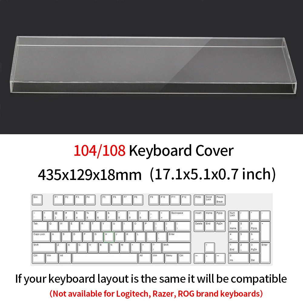 Acrylic Keyboard Clear Protector Case Mechanical Keyboard Dust Cover For 60/61/64 96 98104/108 Key Mouse Cover Keyboard Cover