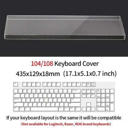 Acrylic Keyboard Clear Protector Case Mechanical Keyboard Dust Cover For 60/61/64 96 98104/108 Key Mouse Cover Keyboard Cover