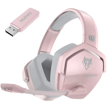 NUBWO G06 Casque de jeu double sans fil avec microphone pour PS5, PS4, PC, mobile, Switch, casque de jeu Bluetooth 5.3 2,4 GHz