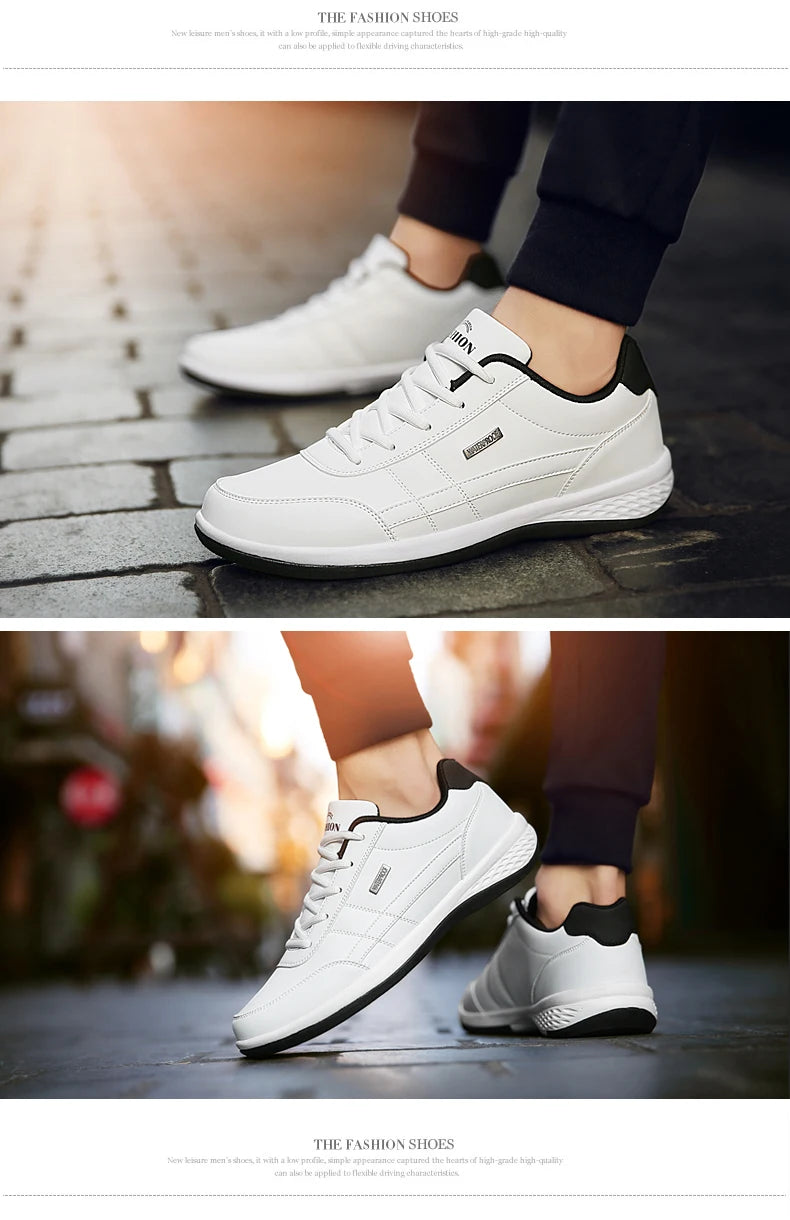 YRZL férfi cipő tavaszra és őszre, vízálló gyalogló sneaker, szabadidős férfi bőr sportcipő, csúszásmentes lábbeli, teniszcipő férfiaknak