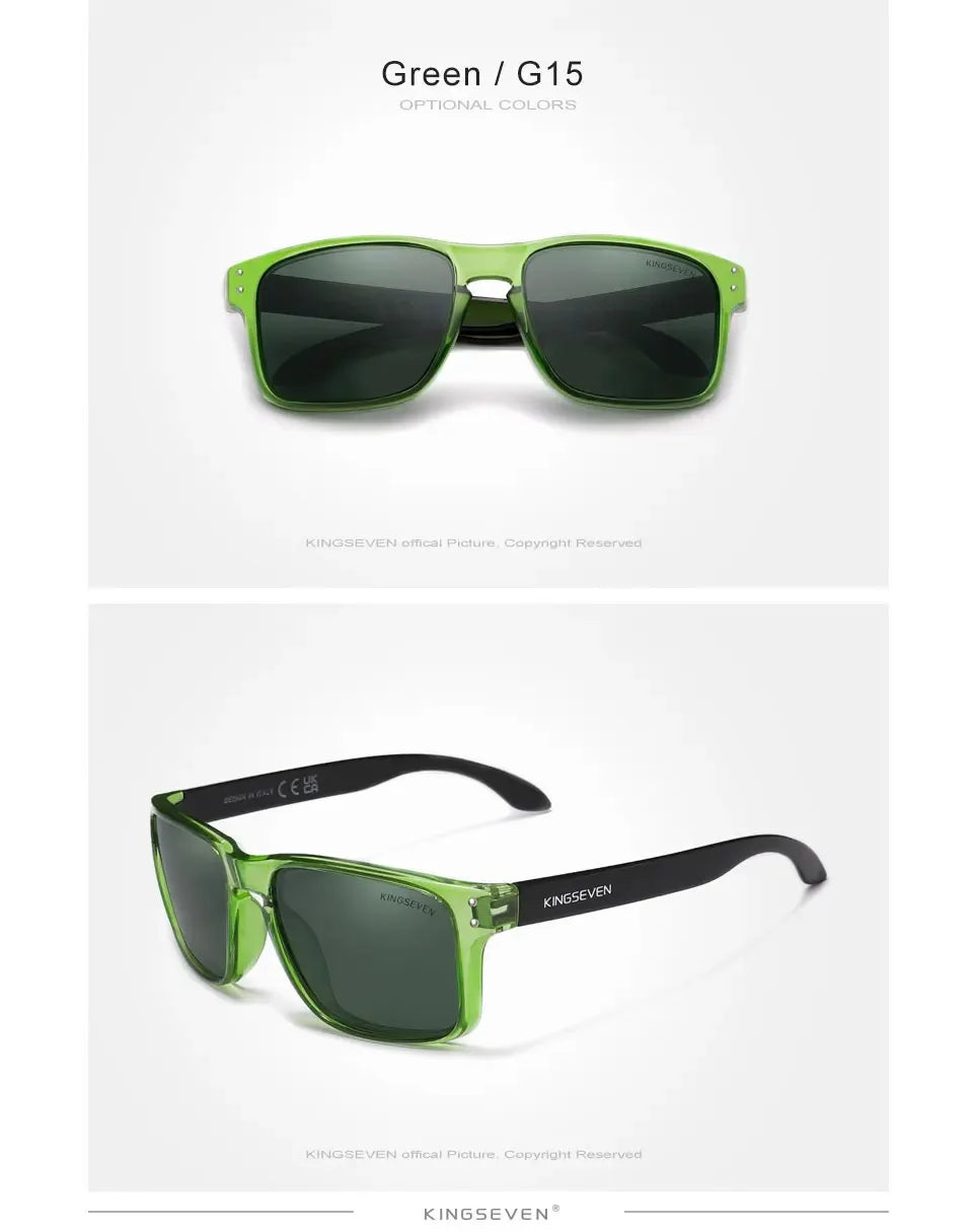 KINGSEVEN Rectangle Retro TR90 Polarized Sunglasses Women Men Cycling UV400 Climbing Glasses Anti-glare Outdoor Sports Eyewear