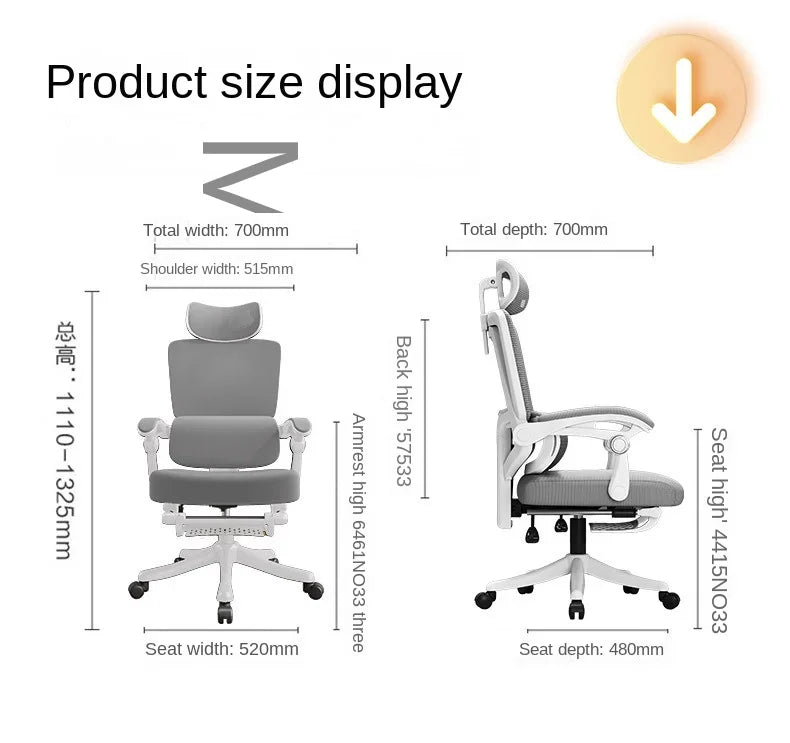 Ergonomic Mesh Office Chair with Lumbar Support, High-Back Computer Desk Chair for Adults, Comfortable Task Chair for Long Hours