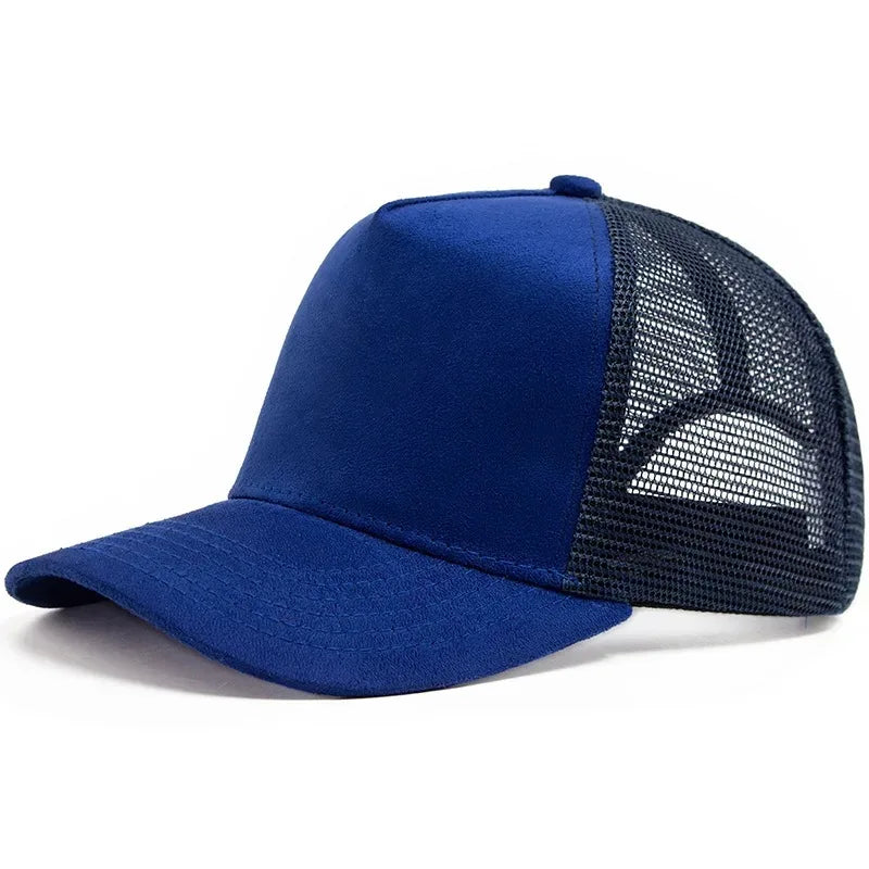 2025 Unisex 5 panel Mesh Suede Trucker Hat Custom Print Logo Men Baseball Cap Spring Summer Breathable Sports Hats Women gorros