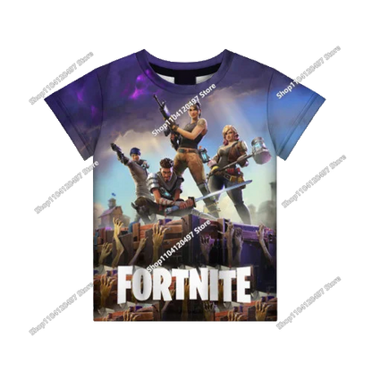 Tricou Fortnite pentru băieți, tricou de vară cu tematică anime și jocuri, tricou universal, tricou drăguț, tricou basic Battle Gamer, cu mânecă scurtă, pentru bărbați