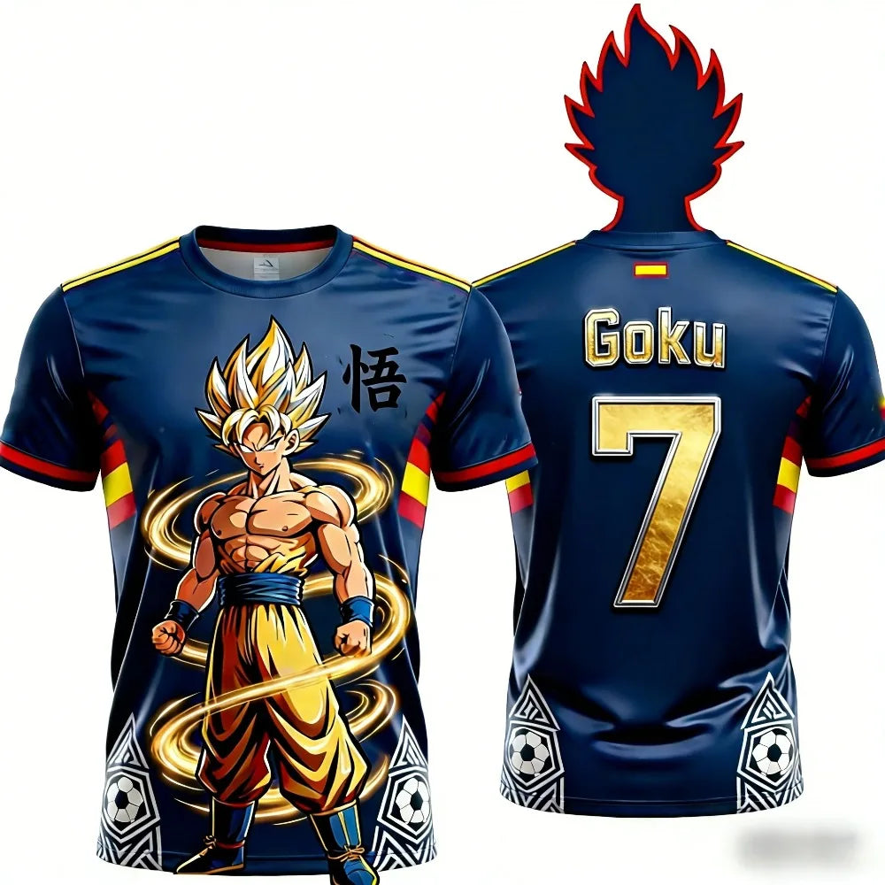 2026 Summer Dragon Ball Men's Casual T-shirt 3D Printed Short-sleevedFashion Loose Women and Kids Breathable Sports Top Shirt