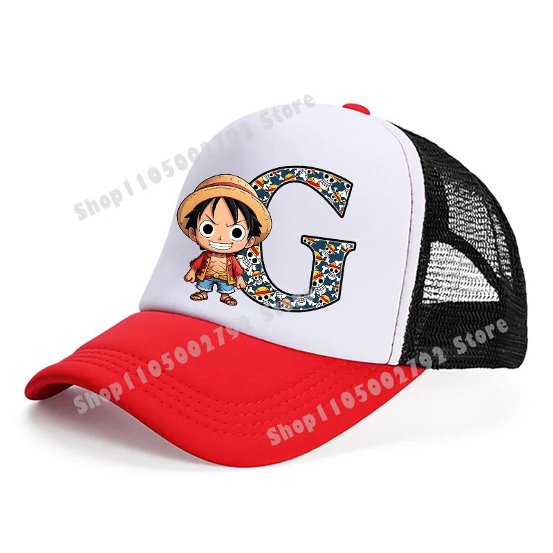 One Pieces Baseball Cap Cute Cartoon Anime Luffy Letters Casual Hats Men Adult Adjustable Sun Caps Boy Headgear Kids Hat Gift