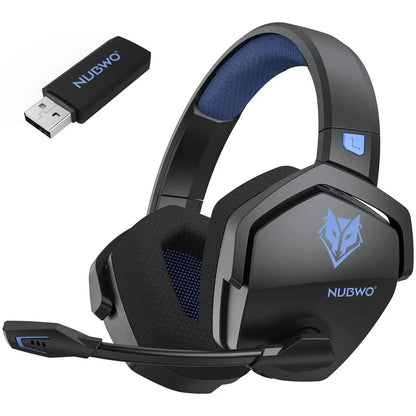 NUBWO G06 Pro Wireless Gaming Headset with Charging Station for Headset and PS5 Controller 17ms Low Latency Dynamic 50mm Drivers