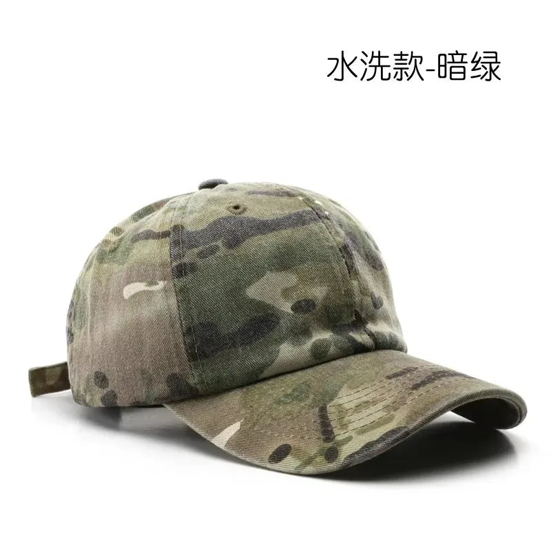 1 PC Unisex Hiking Camouflage Tactics Baseball Cap Leaves Jungle Hat Unstructured Cotton 6 Panel Baseball Cap