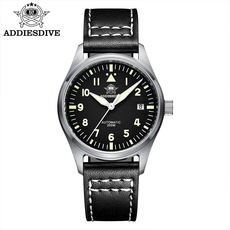 ADDIESDIVE Fashion Retro Personalized Watches 200m Waterproof C3 Luminous Steel Watch Sapphire Glass Mechanical Analog Watches
