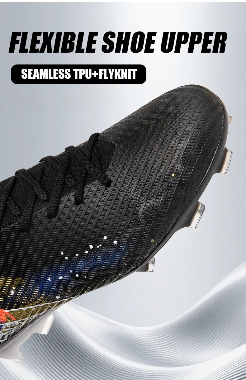 New Men's Football Boots Soccer Cleats FG Non-Slip Training Shoes Soccer Shoes Long Spikes Match Ultralight Outdoor Drop Shipping
