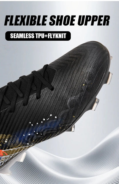 New Men's Football Boots Soccer Cleats FG Non-Slip Training Shoes Soccer Shoes Long Spikes Match Ultralight Outdoor Drop Shipping