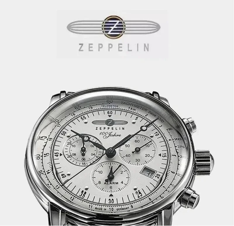 Zeppelin Airship Automatic Date Mens Leather Band Fashion Luxury  Business Casual Men Watches Gift Men's Waterproof Watch