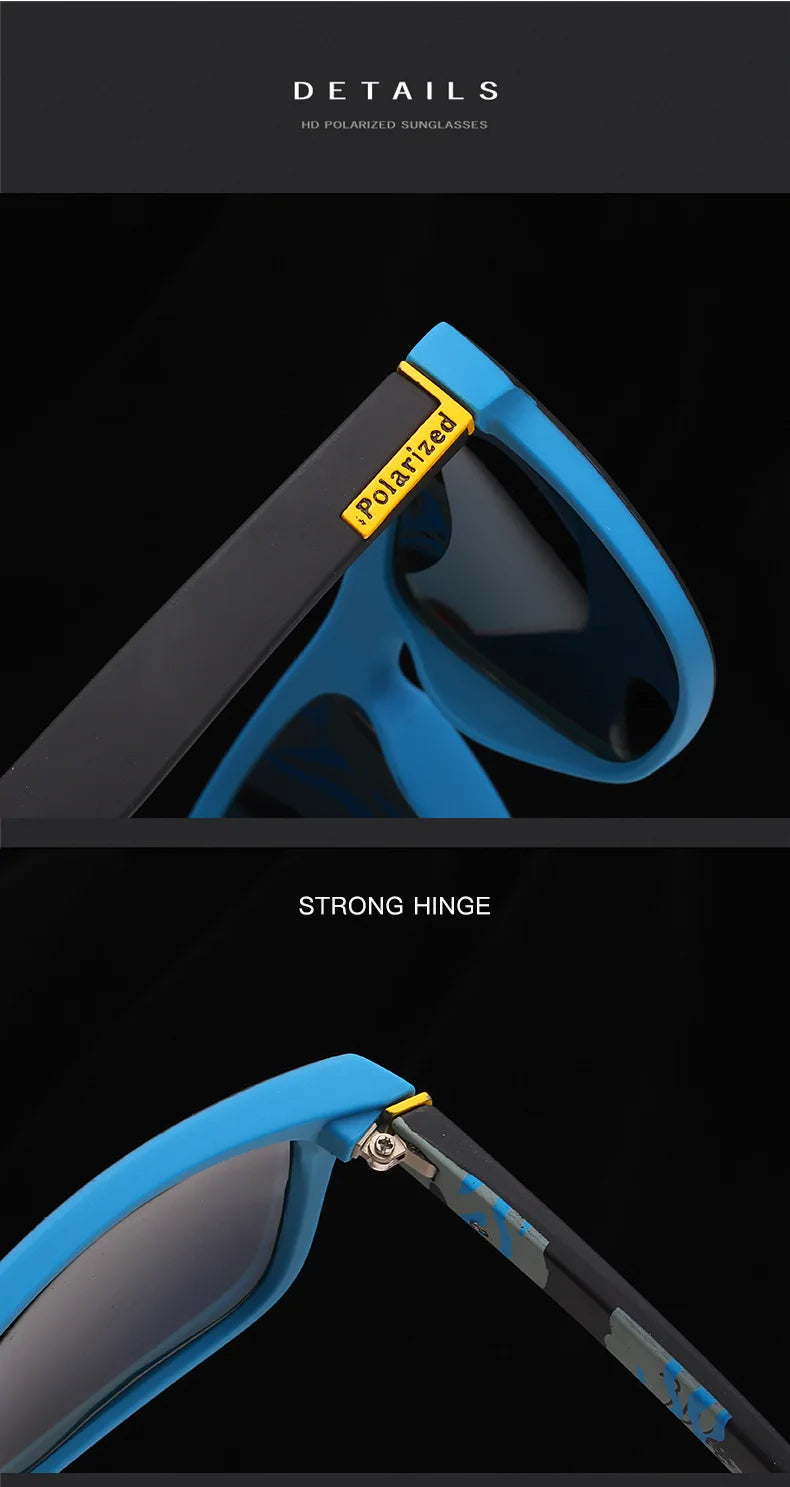 Black Polarized Square Sunglasses Men Women Fashion Classic Driving Shades for Outdoor Sports Cycling Travel Fishing Eyewears