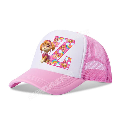 Paw Patrols Baseball Cap Skye Cartoon Anime A-Z Letters Printed Girls Headwear Summer Athleisure Adjustable Fashion Hats Gift