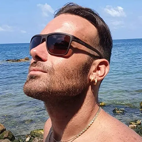 ZENOTTIC Polarized Sunglasses for Men Shades Lightweight TR90 Frame UV400 Protection Square Outdoor Trave Driving Sun Glasses