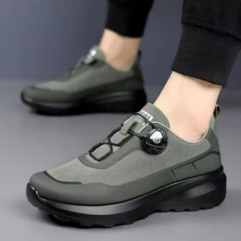Original, neu, Herren, Sneaker mit drehbarem Knopf, Fahrsneaker, Plateau-Freizeit- und Wanderschuhe, Outdoor, strapazierfähige Lauf- und Sportschuhe, Plus-Größe