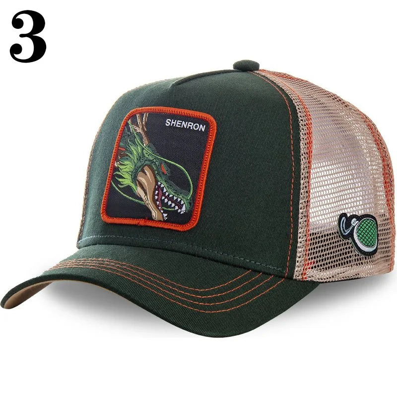 New Dragon Ball DRAGONBALL Mesh Cap Cartoon Mesh Cap Men And Women Baseball Cap Fashion Patch Trucker Cap