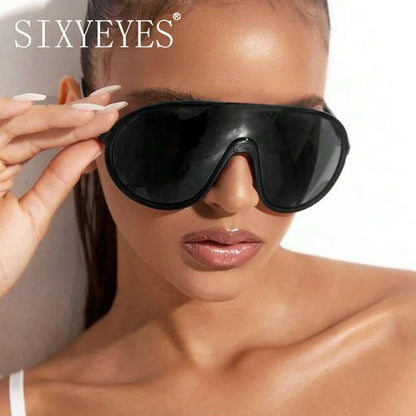 Trendy Oversized One Piece Sunglasses Women Men 2026 Luxury Brand Designer Sun Glasses Fashion Shield Shades Big Frame Eyewear