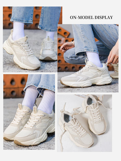 Baasploa Women Walking Shoes Lightweight Mesh Breathable Sport Shoes Comfort Soft Female Leather Height Increase Casual Sneakers