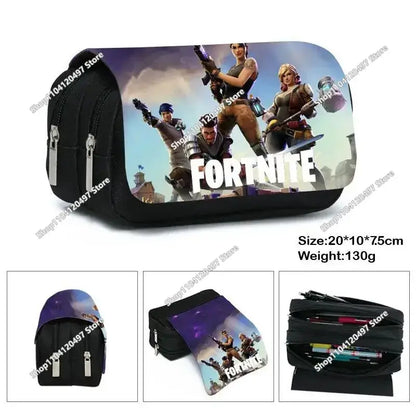 Аниме несесер за моливи Fortnites, кавай, с голям капацитет, водоустойчив ръчен несесер за косплей, офис канцеларски подарък играчка