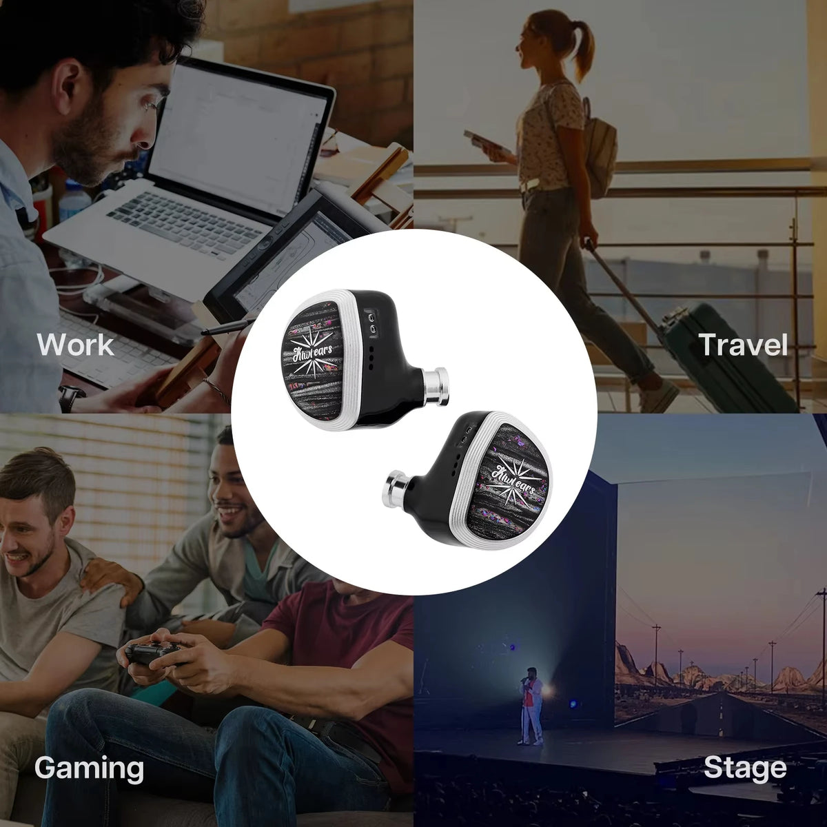 Kiwi Ears Aether HiFi Earphones 15.3mm Planar Driver IEM with Detachable Cable, High-Resolution Wired Earphones for Gaming & Music