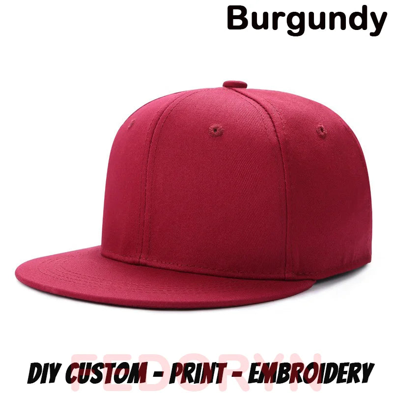 Fedoryn Custom Snapback Caps Splice Color Embroidery Hip Hop Cap for Women and Men DIY LOGO Design Print Hats Unisex Wholesale