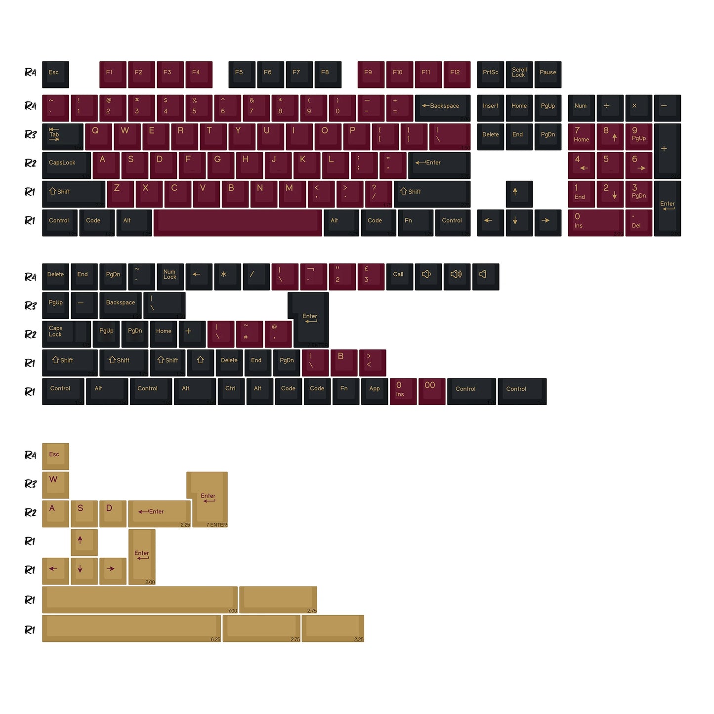 KBDiy 174 Keys Retro GMK GMK Hammerhead Dark PBT Keycap Double Shot Cherry Profile Key Caps For MX Switches Mechanical Keyboard
