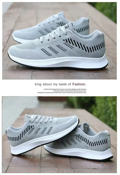 Men's Casual Running Shoes 2025 with Outdoor Anti-Slip Design Gray Flat Sports Shoes Black Fashionable Low-Priced Men's Shoes