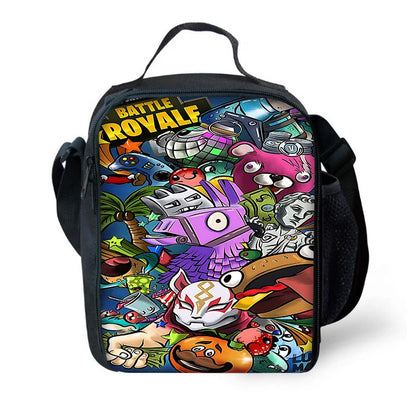 Trendiger Gaming-Schulrucksack für Kinder mit Lunchbags, Design-F-FortniteS Federmäppchen, Schultaschen für Jungen und Mädchen, ideales Geschenk