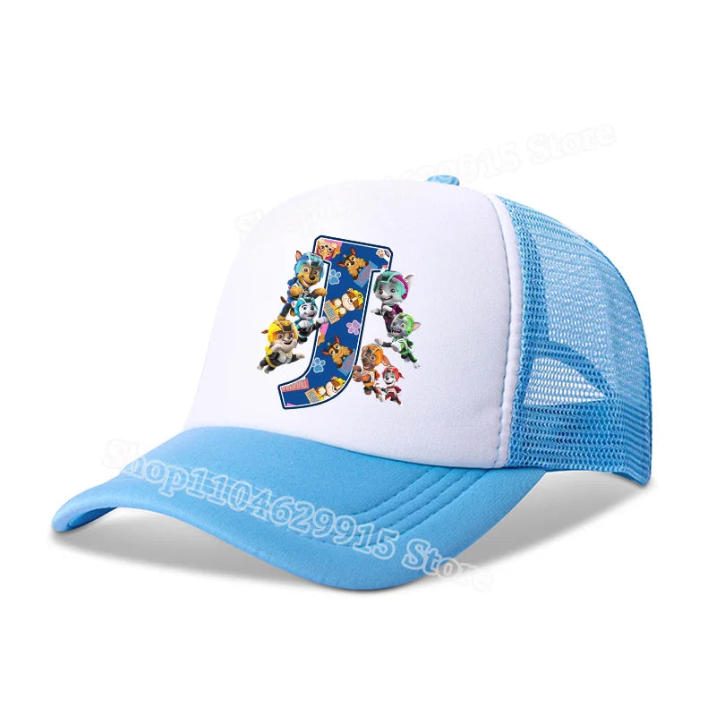 Paw Patrols Baseball Cap Boys Girls Cartoon Anime Chase Skye A-Z Letters Print Hat Summer Athleisure Adjustable Casual Hats Gift