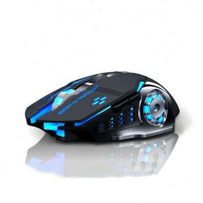 Dobíjecí bezdrátová herní myš – tichá Bluetooth/USB, RGB podsvícení, e-sport pro PC