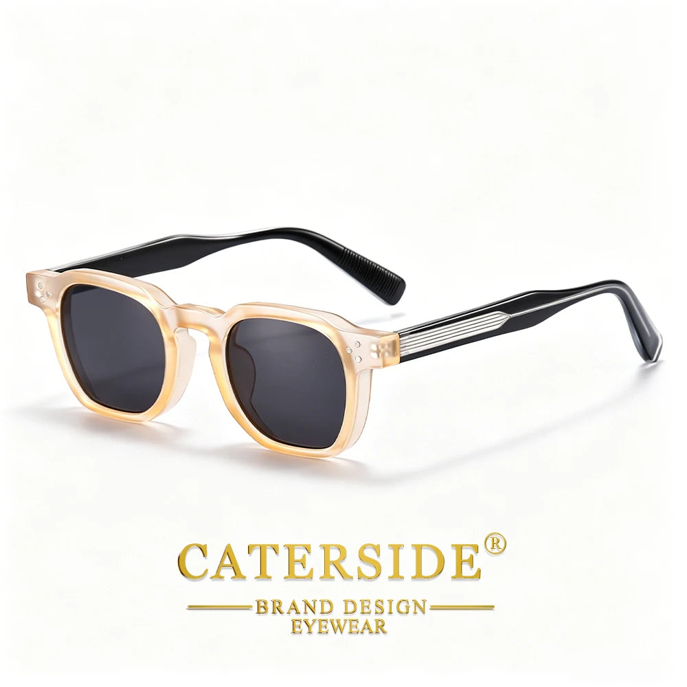 CATERSIDE New Vintage Men's Sunglasses High-Quality Square Sun Glasses Women's Outdoor Travel Beach Summer Fashion Glasses Uv400