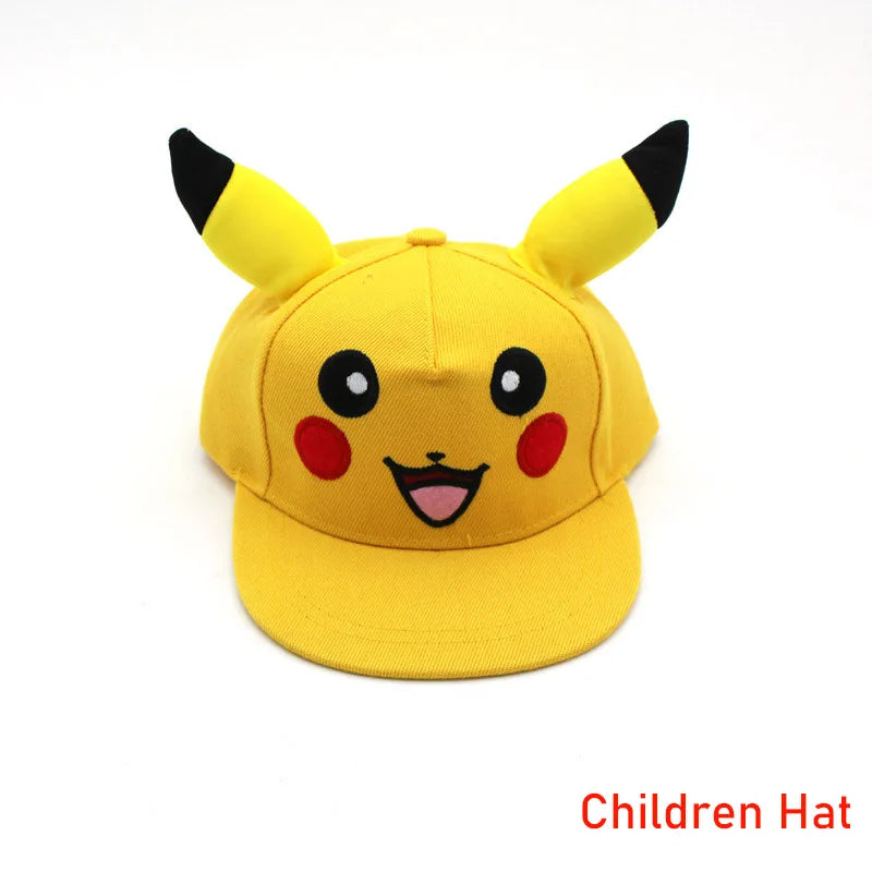 Hat Anime Pokemon Baseball Cap Hat Adjustable Pikachu Cosplay Hip Hop Cartoon Adult Hats Boy Girl Kids Birthday Gifts