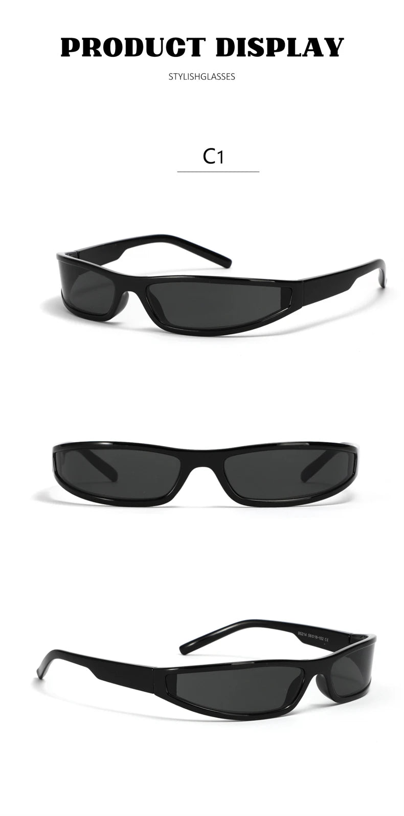 Y2k Futuristic Sunglasses Women Men Vintage Small Rectangle Frame Wrap Around Sun Glasses Punk Cool Mirror Eyewear Sports Shades