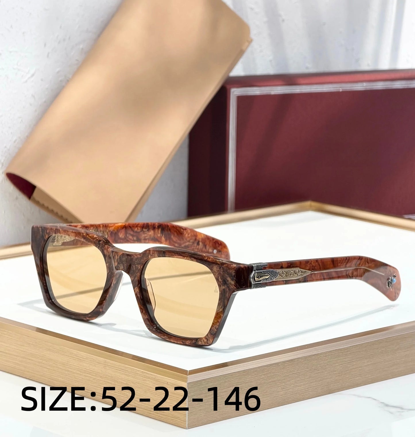 Sterett Luxury Sunglasses Acetate Frame Handmade Limited Edition Paddle Temples Premium Quality