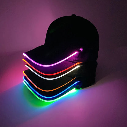 Adult Hat Led Optical Fibre Cap Hip Hot Hat NightClub Concert Masquerade Outdoor Fun Event Supplies Rap Summer Hat