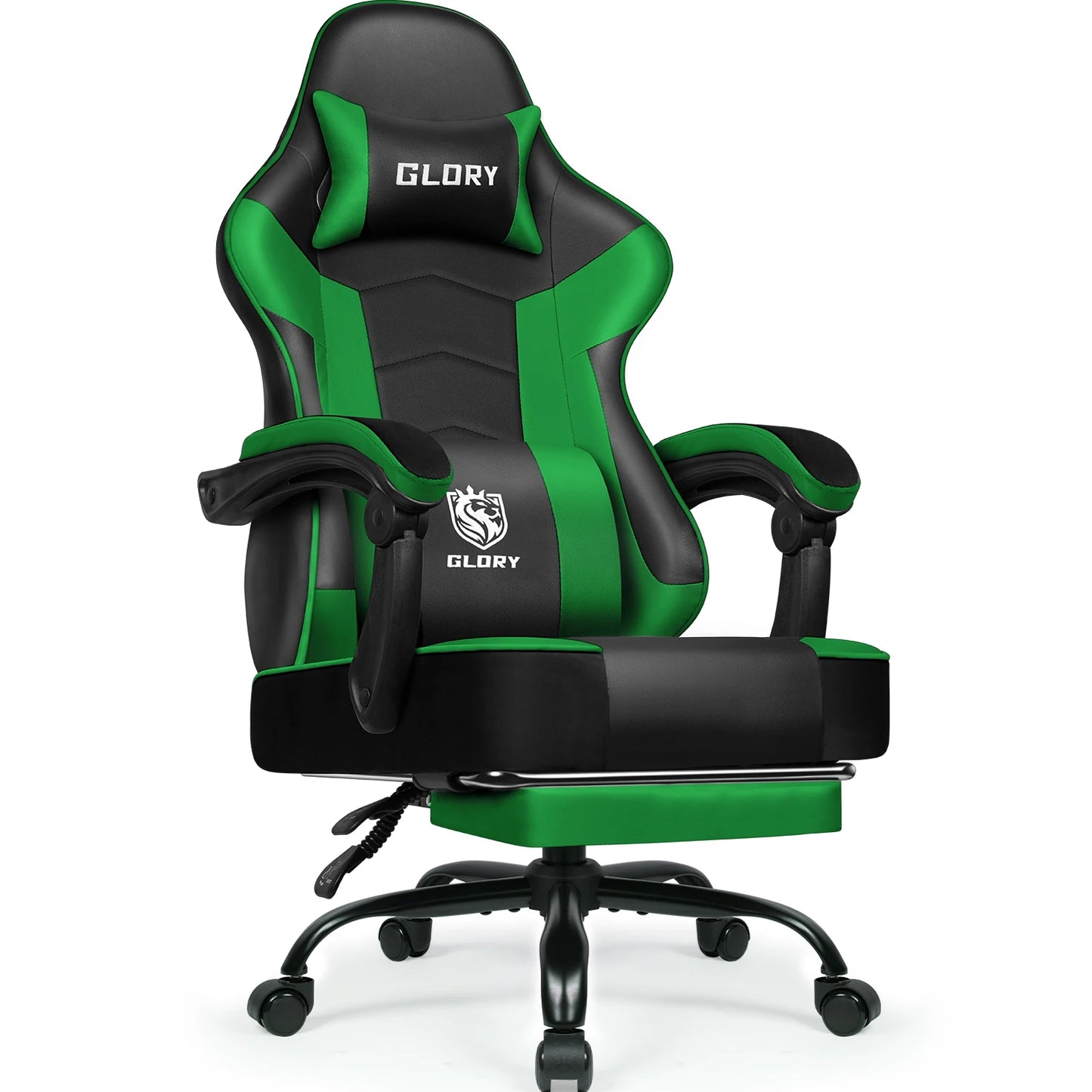 AUTHMIC Ergonomic Gaming Chair High Back Reclining Office Chair with Adjustable Lumbar Support, Headrest, Footrest & PC Gamer Seat