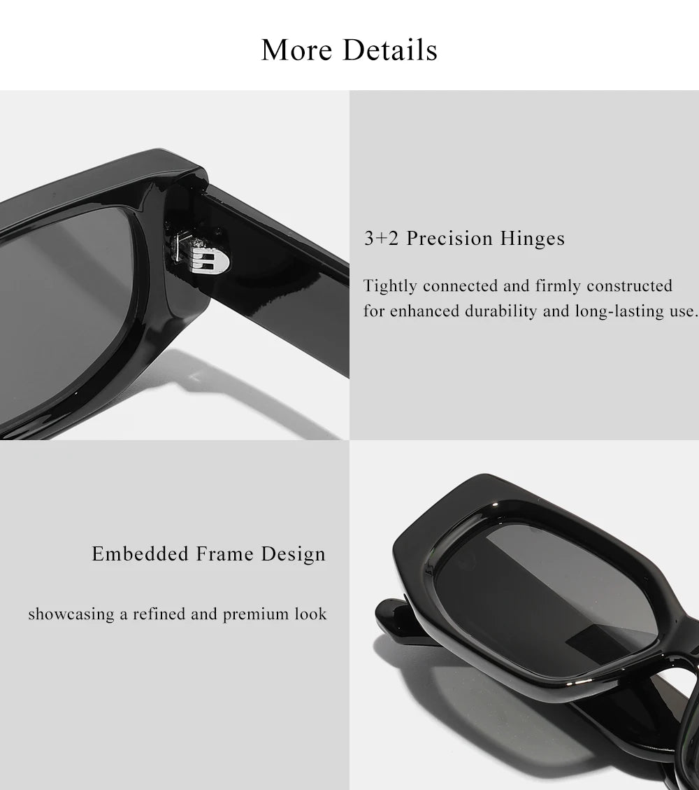 Ruiao 2026 new black classic retro designer branded concave irregular thick frame men women fashion sunglasses