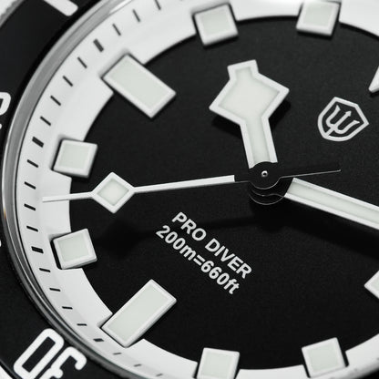 Watchdives WD1969 PRO Men Quartz Watch Sapphire Crystal Luminous Waterproof VH31Sweep Seconds Movement Stainless Steel Watches